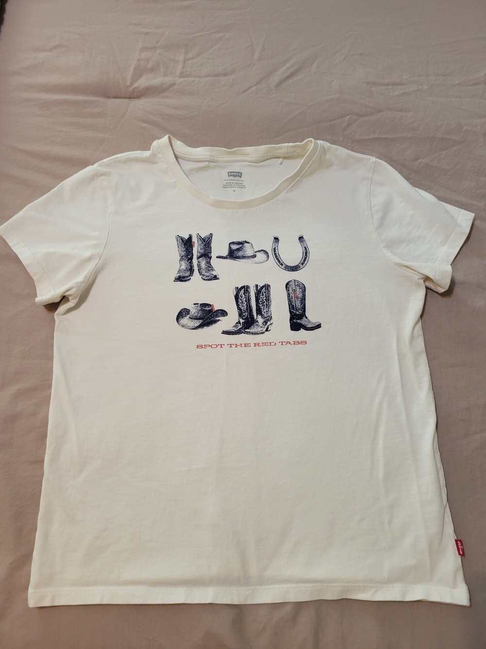 Levi's White Crewneck Tee with Gray Logo